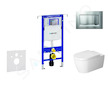 Geberit Duofix - Modul pro závěsné WC s tlačítkem Sigma30, matný chrom/chrom + Duravit ME by Starck - WC a sedátko, Rimless, Sof