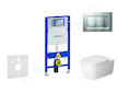 Geberit Duofix - Modul pro závěsné WC s tlačítkem Sigma30, matný chrom/chrom + Duravit ME by Starck - WC a sedátko, Rimless, Sof