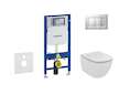 Geberit Duofix - Modul pro závěsné WC s tlačítkem Sigma30, matný chrom/chrom + Ideal Standard Tesi - WC a sedátko, Aquablade, So