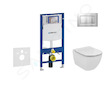 Geberit Duofix - Modul pro závěsné WC s tlačítkem Sigma30, matný chrom/chrom + Ideal Standard Tesi - WC a sedátko, Aquablade, So