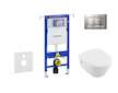 Geberit Duofix - Modul pro závěsné WC s tlačítkem Sigma30, matný chrom/chrom + Villeroy Boch - WC a sedátko, DirectFlush, SoftCl