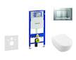 Geberit Duofix - Modul pro závěsné WC s tlačítkem Sigma30, matný chrom/chrom + Villeroy Boch - WC a sedátko, DirectFlush, SoftCl