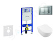 Geberit Duofix - Modul pro závěsné WC s tlačítkem Sigma30, matný chrom/chrom + Villeroy Boch - WC a sedátko, DirectFlush, SoftCl