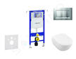 Geberit Duofix - Modul pro závěsné WC s tlačítkem Sigma30, matný chrom/chrom + Villeroy Boch - WC a sedátko, DirectFlush, SoftCl