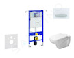Geberit Duofix - Modul pro závěsné WC s tlačítkem Sigma50, alpská bílá + Duravit D-Code - WC a sedátko, Rimless, SoftClose 111.3