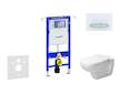 Geberit Duofix - Modul pro závěsné WC s tlačítkem Sigma50, alpská bílá + Duravit D-Code - WC a sedátko, Rimless, SoftClose 111.3