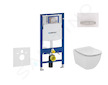 Geberit Duofix - Modul pro závěsné WC s tlačítkem Sigma50, alpská bílá + Ideal Standard Tesi - WC a sedátko 111.300.00.5 NF8