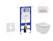 Geberit Duofix - Modul pro závěsné WC s tlačítkem Sigma50, alpská bílá + Ideal Standard Tesi - WC a sedátko, Aquablade, SoftClos