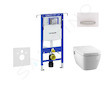 Geberit Duofix - Modul pro závěsné WC s tlačítkem Sigma50, alpská bílá + Tece One - sprchovací toaleta a sedátko, Rimless, SoftC