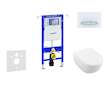 Geberit Duofix - Modul pro závěsné WC s tlačítkem Sigma50, alpská bílá + Villeroy Boch - WC a sedátko, DirectFlush, SoftClose, C