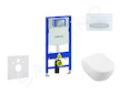 Geberit Duofix - Modul pro závěsné WC s tlačítkem Sigma50, alpská bílá + Villeroy Boch - WC a sedátko, DirectFlush, SoftClose, C