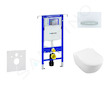 Geberit Duofix - Modul pro závěsné WC s tlačítkem Sigma50, alpská bílá + Villeroy Boch - WC a sedátko, DirectFlush, SoftClose, C