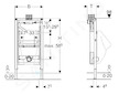Geberit Duofix - Montážní prvek pro pisoár, 98 cm, univerzální, pro ovládání shora 111.617.00.1