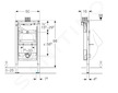 Geberit Duofix - Montážní prvek pro pisoár, 98 cm, univerzální, pro ovládání shora 111.617.00.2