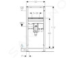 Geberit Duofix - Montážní prvek pro umyvadlo, 112 cm, stojánková armatura s funkčním boxem pod omítku, se zápachovou uzávěrkou p