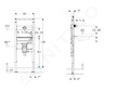 Geberit Duofix - Montážní prvek pro umyvadlo, 130 cm, pro nástěnnou baterii s funkčním boxem a zápachovou úzávěrkou pod omítku 1