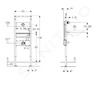 Geberit Duofix - Montážní prvek pro umyvadlo, 1300 mm, pro nástěnnou baterii s funkčním boxem pod omítku 111.558.00.2