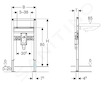 Geberit Duofix - Montážní prvek pro umyvadlo, 82-98 cm, pro stojánkové armatury, zápachová uzávěrka na omítku 111.489.00.1