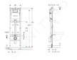 Geberit Duofix - Montážní prvek pro výlevku, 175 cm, splachovací nádržka pod omítku Delta 12 cm, nástěnná armatura na omítku 111