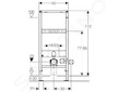 Geberit Duofix - Montážní prvek pro závěsné WC, 112 cm, s nádržkou na WC míse 111.203.00.1