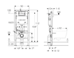 Geberit Duofix - Montážní prvek pro závěsné WC, 112 cm, se splachovací nádržkou pod omítku Delta 12 cm 458.129.00.2
