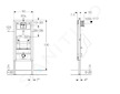 Geberit Duofix - Předstěnová instalace pro pisoár, s ovládáním splachování, výška 1,1 až 1,3 m, chrom mat 111.695.46.5
