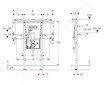 Geberit Duofix - Předstěnová instalace pro umyvadlo Geberit ONE 105 cm, pro nástěnnou armaturu ONE, podomítkový sifon a prvek Cl