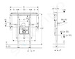 Geberit Duofix - Předstěnová instalace pro umyvadlo Geberit ONE 105 cm, pro nástěnnou armaturu, podomítkový sifon a prvek Clou, 