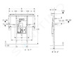 Geberit Duofix - Předstěnová instalace pro umyvadlo Geberit ONE 90 cm, pro nástěnnou armaturu ONE, podomítkový sifon a prvek Clo
