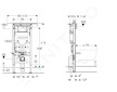 Geberit Duofix - Předstěnová instalace pro závěsné WC, k instalaci mezi boční stěny, výška 1,12 m 111.355.00.6