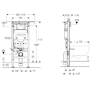 Geberit Duofix - Předstěnová instalace pro závěsné WC, k instalaci mezi boční stěny, výška 1,12 m 111.355.00.6