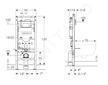 Geberit Duofix - Předstěnová instalace pro závěsné WC, se splachovací nádržkou Sigma 12 cm, s hygienickým proplachem, výška 1,2 