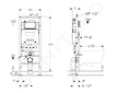 Geberit Duofix - Předstěnová instalace pro závěsné WC, se splachovací nádržkou Sigma 12 cm, s hygienickým proplachem, výška 1,2 
