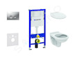 Geberit Duofix - Set předstěnové instalace, klozet Alpha se sedátkem, tlačítko Delta21, matný chrom 458.103.00.1 NR3