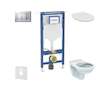Geberit Duofix - Set předstěnové instalace, klozet Alpha se sedátkem, tlačítko Sigma01, matný chrom SANI11CD2100