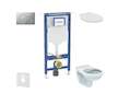 Geberit Duofix - Set předstěnové instalace, klozet Alpha se sedátkem, tlačítko Sigma01, matný chrom SANI11CD2103