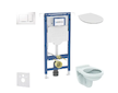 Geberit Duofix - Set předstěnové instalace, klozet Alpha se sedátkem, tlačítko Sigma20, bílá/chrom SANI11CD3118