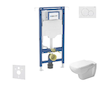 Geberit Duofix - Set předstěnové instalace, klozetu a sedátka Duravit D-Code, tlačítka Sigma01, Rimless, SoftClose, alpská bílá 