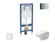 Geberit Duofix - Set předstěnové instalace, klozetu a sedátka Duravit D-Code, tlačítka Sigma01, Rimless, SoftClose, lesklý chrom