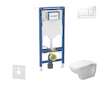 Geberit Duofix - Set předstěnové instalace, klozetu a sedátka Duravit D-Code, tlačítka Sigma30, Rimless, SoftClose, bílá/lesklý 