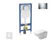 Geberit Duofix - Set předstěnové instalace, klozetu a sedátka Duravit D-Code, tlačítka Sigma30, Rimless, SoftClose, lesklý chrom