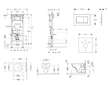 Geberit Duofix - Set předstěnové instalace, klozetu a sedátka Duravit D-Code, tlačítka Sigma30, Rimless, SoftClose, matný chrom/
