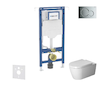 Geberit Duofix - Set předstěnové instalace, klozetu a sedátka Duravit ME by Starck, tlačítka Sigma01, Rimless, SoftClose, lesklý