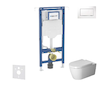 Geberit Duofix - Set předstěnové instalace, klozetu a sedátka Duravit ME by Starck, tlačítka Sigma20, Rimless, SoftClose, bílá/l