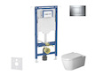Geberit Duofix - Set předstěnové instalace, klozetu a sedátka Duravit ME by Starck, tlačítka Sigma20, Rimless, SoftClose, lesklý