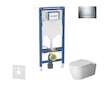 Geberit Duofix - Set předstěnové instalace, klozetu a sedátka Duravit ME by Starck, tlačítka Sigma30, Rimless, SoftClose, lesklý