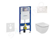 Geberit Duofix - Set předstěnové instalace, klozetu a sedátka Ideal Standard Tesi, tlačítka Sigma01, alpská bílá 111.300.00.5 NF