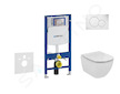 Geberit Duofix - Set předstěnové instalace, klozetu a sedátka Ideal Standard Tesi, tlačítka Sigma01, Aquablade, SoftClose, alpsk