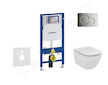 Geberit Duofix - Set předstěnové instalace, klozetu a sedátka Ideal Standard Tesi, tlačítka Sigma01, lesklý chrom 111.300.00.5 N