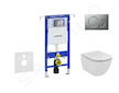 Geberit Duofix - Set předstěnové instalace, klozetu a sedátka Ideal Standard Tesi, tlačítka Sigma01, matný chrom 111.355.00.5 NF